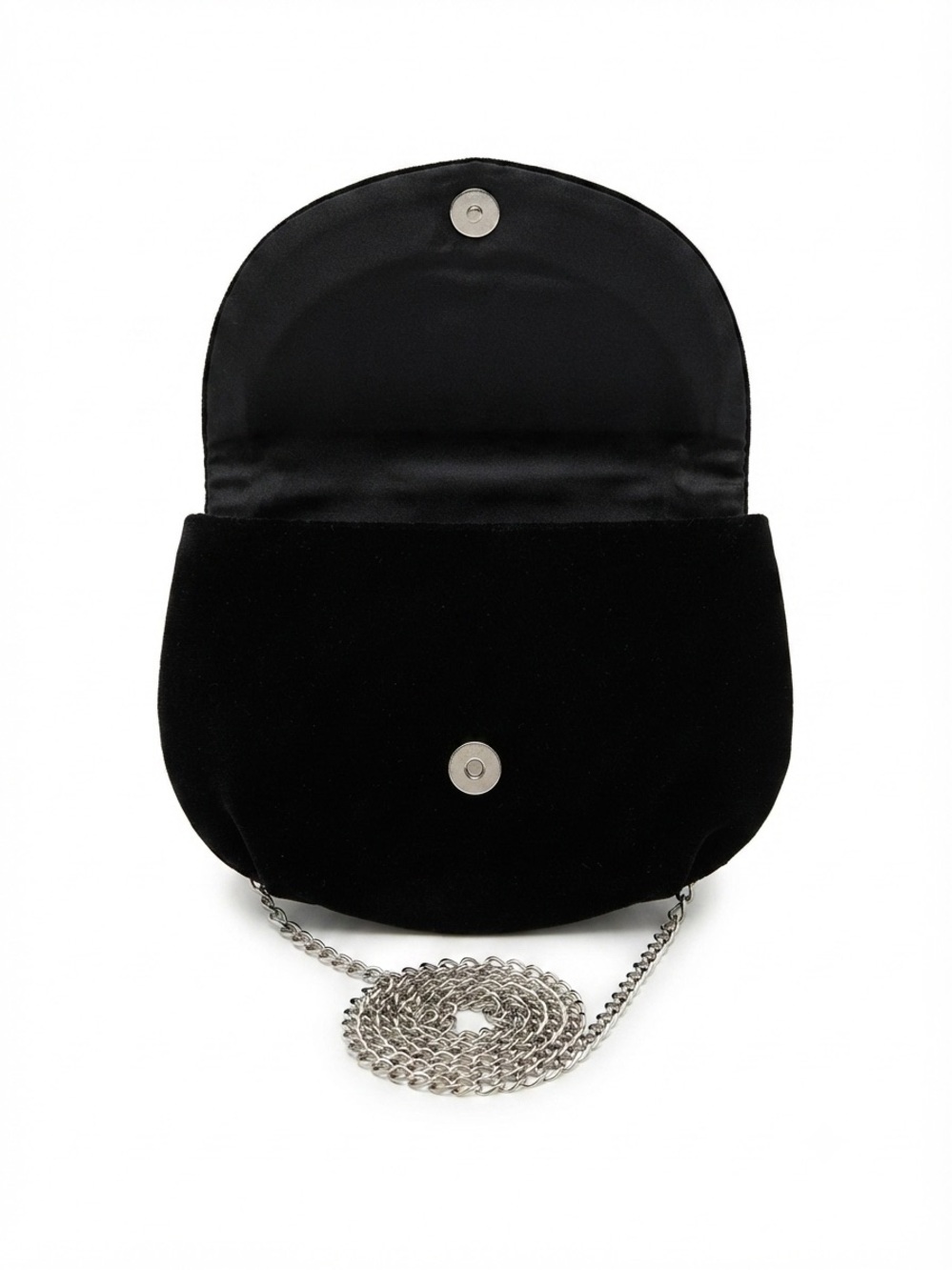 Vintage Black Velvet & Silver/Gold Mesh Bow Evening Clutch Bag Made in Hong Kong - Picture 2 of 10